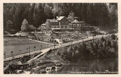 Zschopau Talsperre Waldhaus Lauenhain bei Mittweida Sachsen Postkarte AK 1941