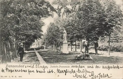 Die Isabella-Promenade im Franzensbad Böhmen Postkarte AK 1907