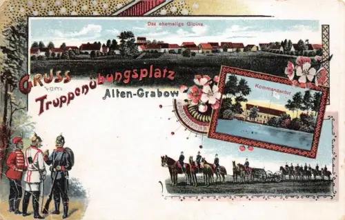 Gruss vom Truppenübungsplatz Alten-Grabow Patriotika AK 1917