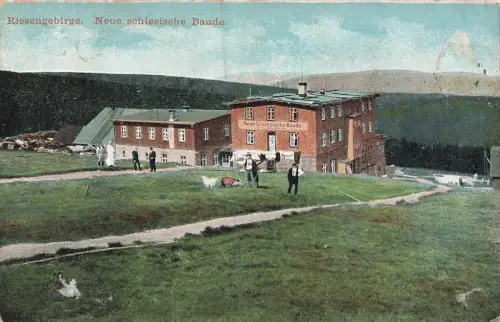Neue schlesische Baude Riesengebirge Schlesien Postkarte AK
