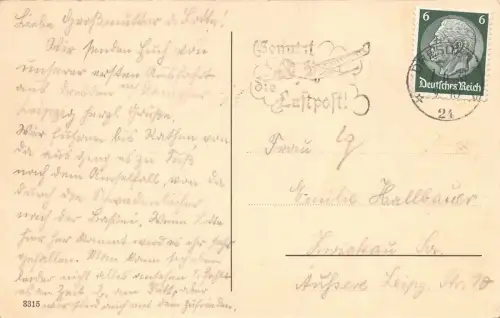 Amselfall Rathen Sächs. Schweiz Postkarte AK 1933