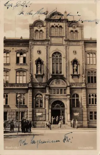 Rostock Universität Restaurant Wintergarten Postkarte 1931