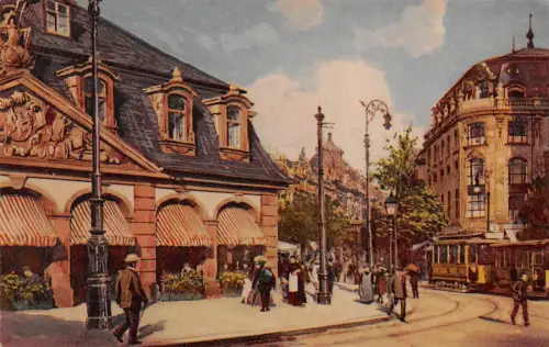 Frankfurt a. M. An der Hauptwache Blick in die Zeil Postkarte AK