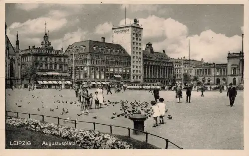 Blick auf den Augustusplatz in Leipzig Sachsen Postkarten AK 1941