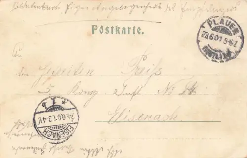 Gruss aus der Vogtländischen Schweiz Bartmühle an Elstertal Sachsen AK 1901