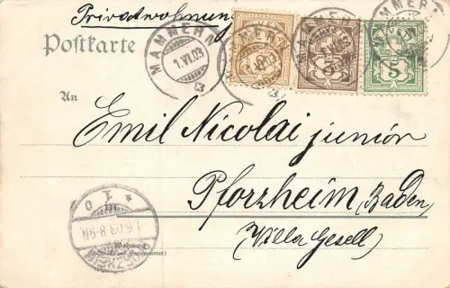 Konstanz Dampfer im See Baden-Württemberg Postkarte AK 1903