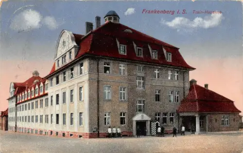 Frankenberg i. S. Train-Kaserne Postkarte AK