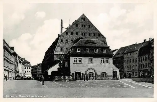 Marstall mit Neustadt Zittau Sachsen Postkarte