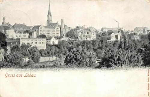 Gruss aus Löbau Stadtansicht Sachsen Postkarte AK 1911