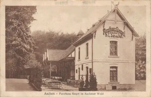 Aachen Forsthaus Siegel im Aachener Wald Postkarte AK 1920