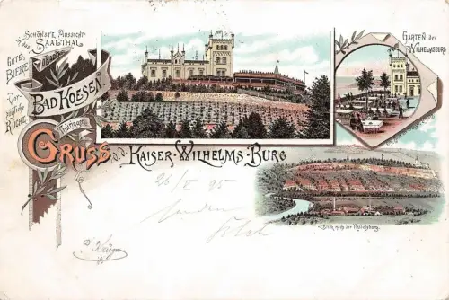Gruss v. d. Kaiser-Wilhelms-Burg Bad Koesen Thüringen AK 1895