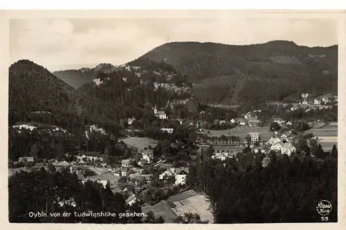 Sommerfrische Oybin von der Ludwigshöhe gesehen Sachsen Postkarte AK 1939