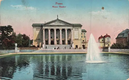 Blick auf Neues Theater in Posen Postkarten AK 1915