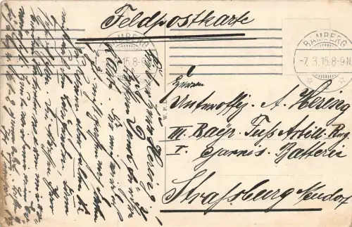 Tägliche Gesangsübung Bamberg Patriotika Postkarte AK 1915