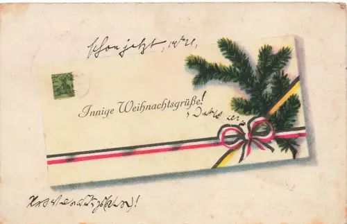 Innige Weihnachtsgrüße! Patriotika Postkarte AK 1916
