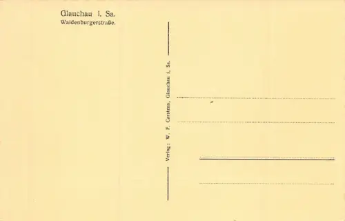 Straßenansicht Waldenburgerstraße in Glauchau Sachsen Postkarte AK