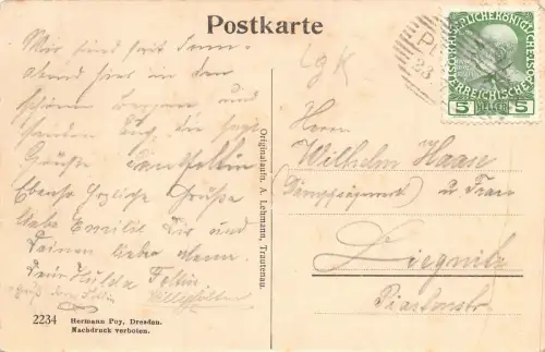 Riesengebirge Petzer Ansicht Postkarte AK