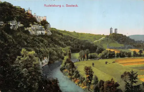 Sommerfrische Rudelsberg und Saaleck Thüringen Postkarte AK 1935