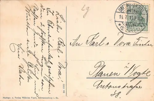 Böhm. Wiesenthal Keilberg Oberwiesenthal Fichtelberg AK 1911