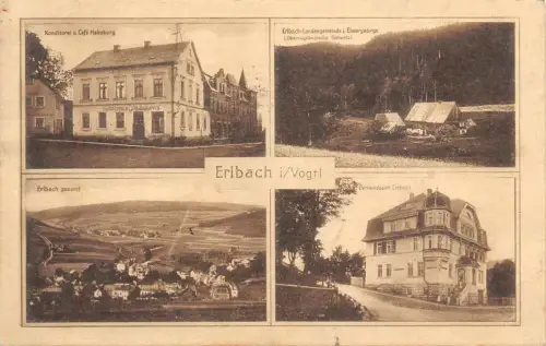 AK Erlbach Vogtland Konditorei Cafe Höbsburg Postkarte 1918