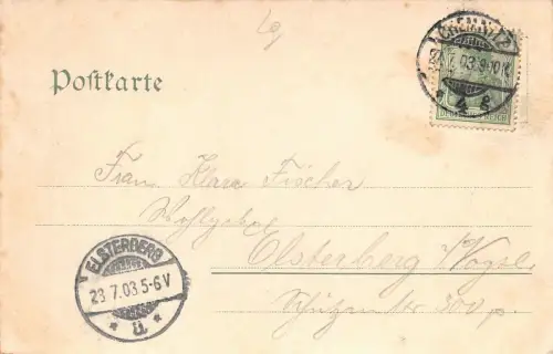 Nicolaibrücke in Chemnitz Sachsen Postkarte AK 1903