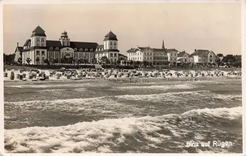 Strand und Kurhaus Binz auf Rügen Mecklenburg-Vorpommern Postkarte AK 1937