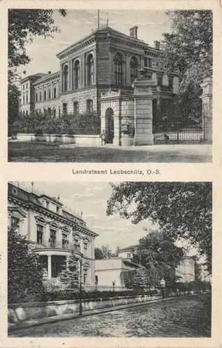AK Leobschütz Schlesien Landratsamt Postkarte 1935