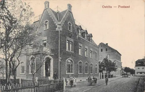 Ostritz Kinder am Postamt Postkarte 1926