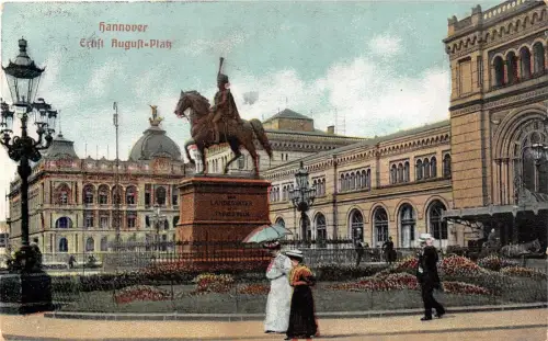 Hannover Ernst August-Platz Niedersachsen Postkarte AK 1909