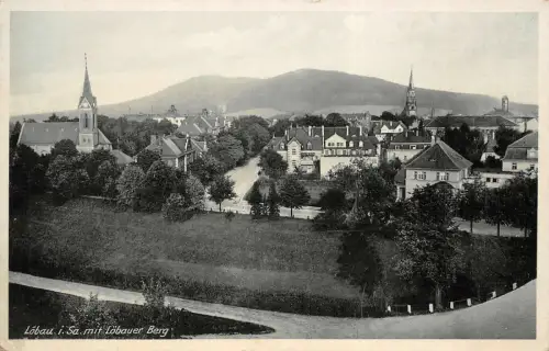 Löbau i. Sa. mit Löbauer Berg Postkarte AK