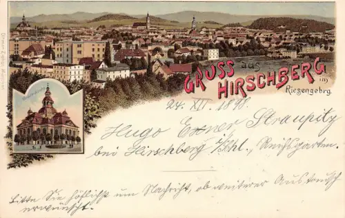 AK Hirschberg Jelenia Góra Riesengebirge Litho Postkarte 1898