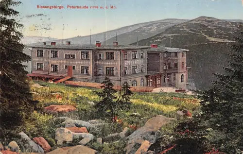 Riesengebirge Peterbaude (1288 m. ü. M. )Postkarte AK
