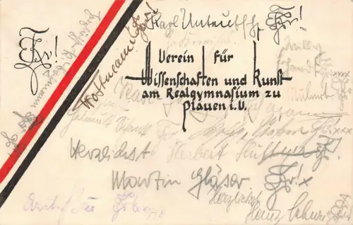 AK Plauen Vogtland Studentika Realgymnasium 1928