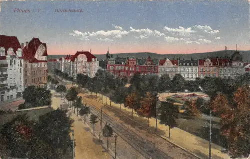 AK Plauen Vogtland Dittrichplatz 1924