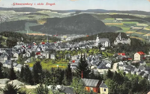 Schwarzenberg i. sächs. Erzgeb. Postkarte AK