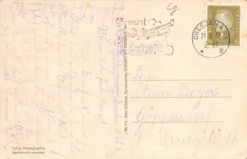 Blick v. der Schwebebahn auf Dresden, Loschwitz und Blasewitz AK 1932