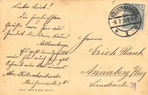 Kötzschenbroda-Niederlössnitz Hohenzollernstraße AK 1915