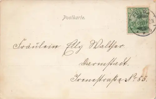Frauenburg und neue Villen in Fulda Hessen Halt-gegens-Licht Postkarte AK 1900