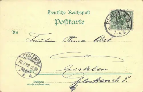 AK Berlin Moltkebrücke, Justiz Palais Litho 1898