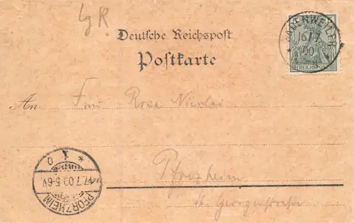 Gruss vom Hochblauen Prächtiges Alpenpanorama Badenweiler Postkarte AK 1900