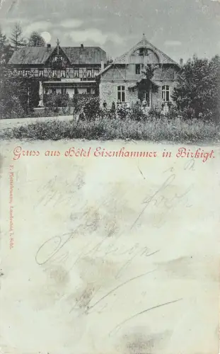 Gruss aus Hotel Eisenhammer in Birkigt Postkarte AK 1898