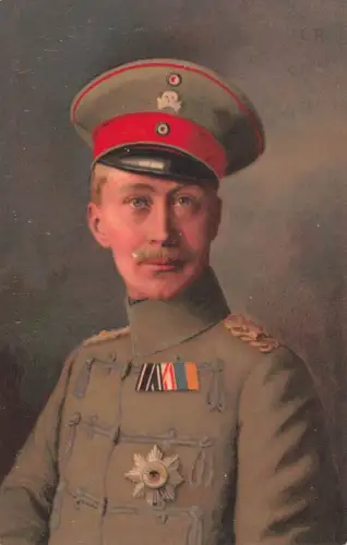Kronprinz Wilhelm mit Husaren Uniform Portrait Postkarte AK