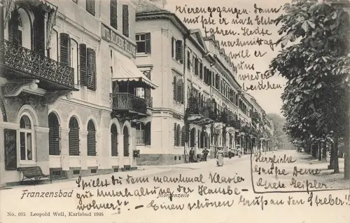 Blick auf Morgenzeile im Franzensbad Böhmen Postkarte AK 1907