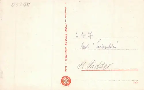 Sperrmauer an der Talsperre Malter bei Dippoldiswalde Sachsen Postkarte AK 1927