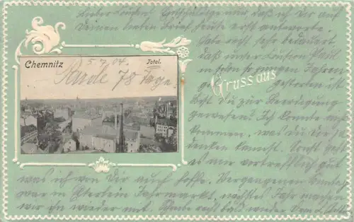 Gruss aus Chemnitz Total Postkarte AK 1904