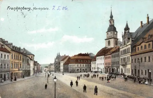 Frankenberg Marktplatz Postkarte AK 1906