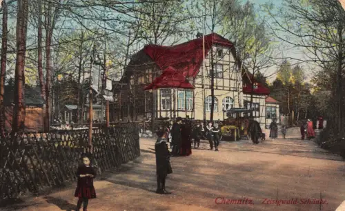 Chemnitz Zeisigwald-Schänke Feldpostkarte 1916