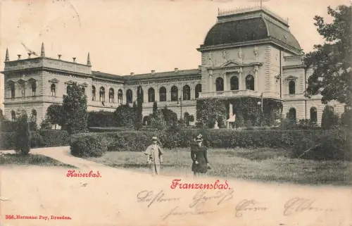 Blick auf das Kaiserbad im Franzensbad Böhmen Postkarte AK 1899