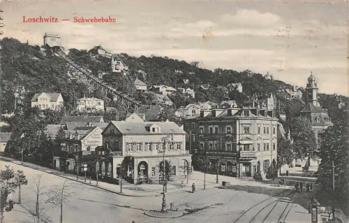 Loschwitz Dresden Schwebebahn Feldpostkarte 1918