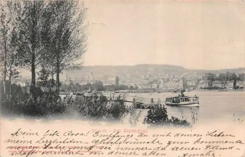 Zürich Am Alpenquai Dampfer Postkarte AK 1900